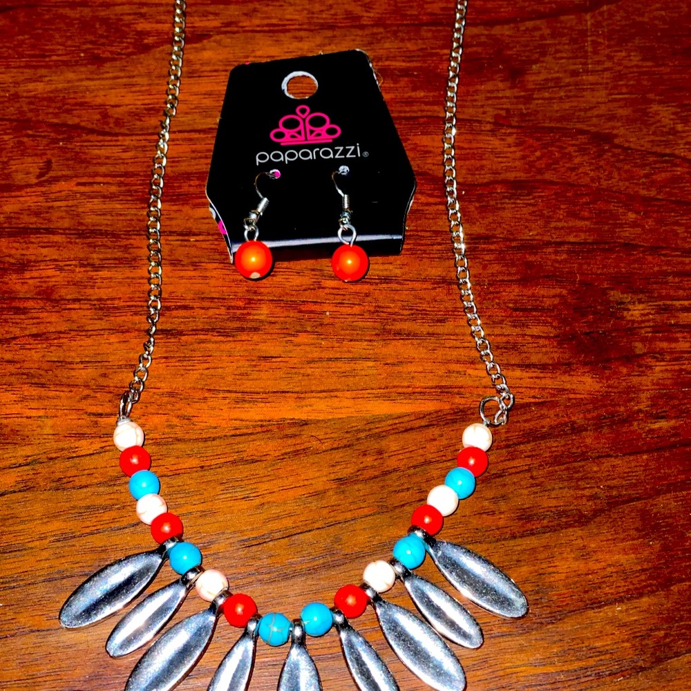 Earrings and necklace